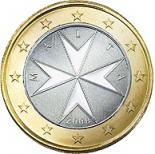 1 euro (other side, country Malta) 1